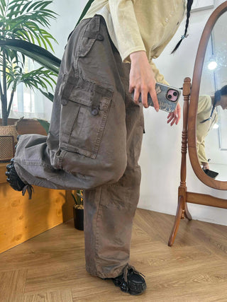 Military Multi-Pocket Balloon Fit Cotton Cargo Pants
