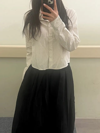 Kiki Stripe Linen Crop Shirt