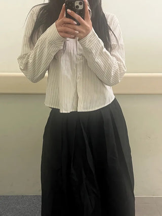 Kiki Stripe Linen Crop Shirt