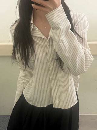 Kiki Stripe Linen Crop Shirt