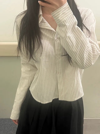 Kiki Stripe Linen Crop Shirt