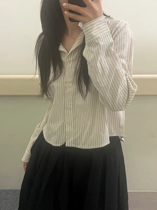 Kiki Stripe Linen Crop Shirt