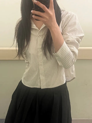 Kiki Stripe Linen Crop Shirt