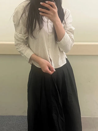 Kiki Stripe Linen Crop Shirt