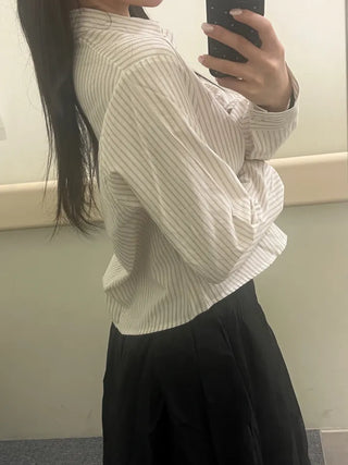 Kiki Stripe Linen Crop Shirt