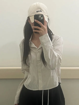 Kiki Stripe Linen Crop Shirt