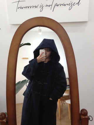 Oversized Double-Breasted Wool Blend Belted Long Coat