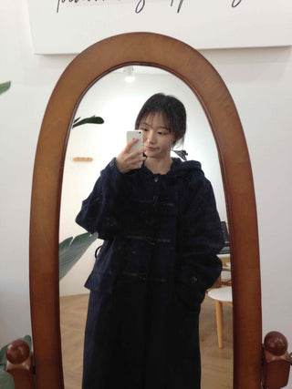 Oversized Double-Breasted Wool Blend Belted Long Coat