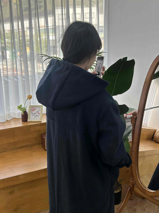 Oversized Double-Breasted Wool Blend Belted Long Coat