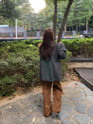 Daily Wool Blend Loose Fit Single Long Jacket