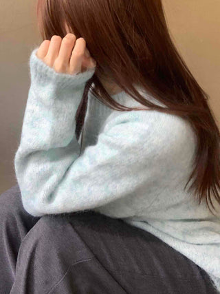 Soft Mohair Round Neck Oversized Mid-length Knit