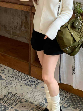 Basic High-Waisted Cotton Loose-Fit Shorts