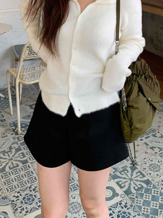 Basic High-Waisted Cotton Loose-Fit Shorts