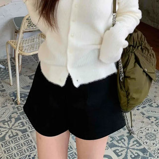 Basic High-Waisted Cotton Loose-Fit Shorts