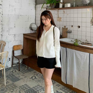 Basic High-Waisted Cotton Loose-Fit Shorts