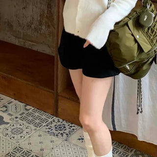 Basic High-Waisted Cotton Loose-Fit Shorts