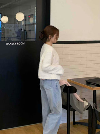 Soft Mood Cozy Fleece Collarless Crop Cardigan