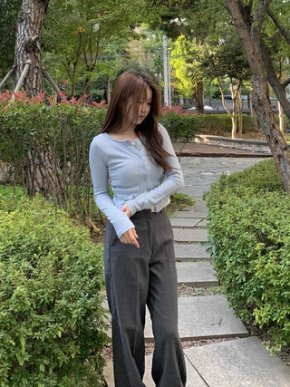 Soft Mood Slim Fit Ribbed Knit Cardigan