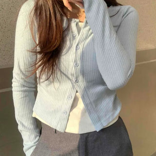 Soft Mood Slim Fit Ribbed Knit Cardigan