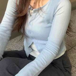 Soft Mood Slim Fit Ribbed Knit Cardigan