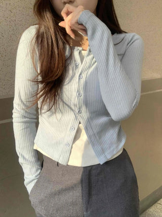 Soft Mood Slim Fit Ribbed Knit Cardigan
