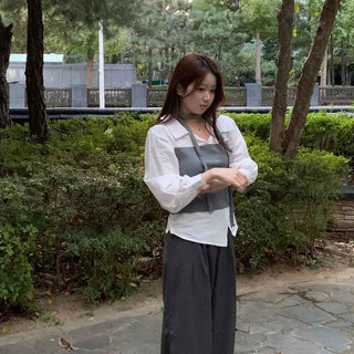Top Layered Oversized Loose Shirt