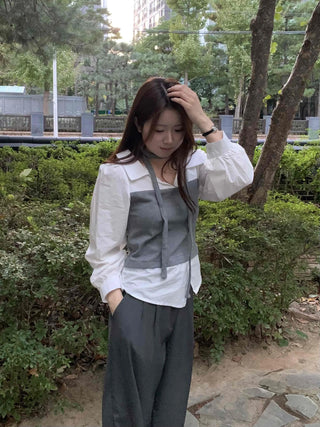 Top Layered Oversized Loose Shirt