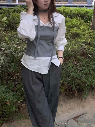 Top Layered Oversized Loose Shirt