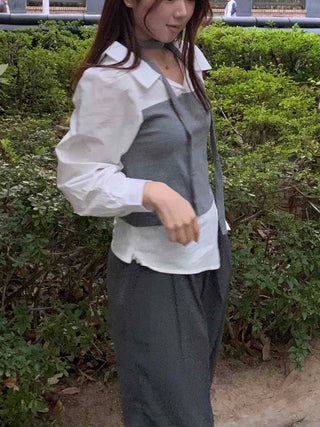 Top Layered Oversized Loose Shirt
