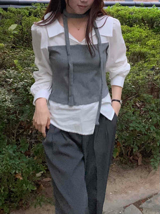 Top Layered Oversized Loose Shirt
