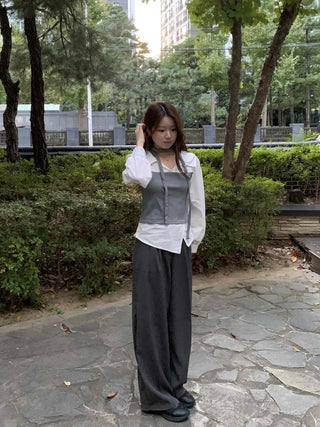 Top Layered Oversized Loose Shirt
