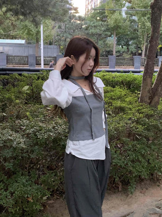 Top Layered Oversized Loose Shirt