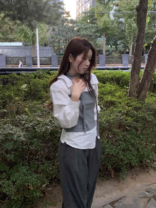 Top Layered Oversized Loose Shirt