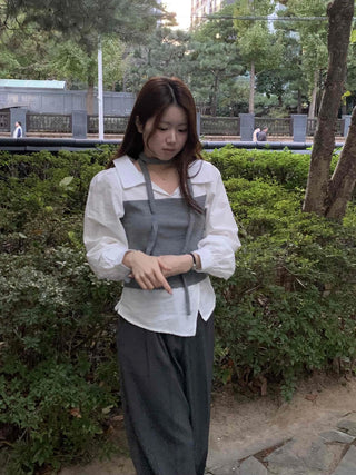 Top Layered Oversized Loose Shirt
