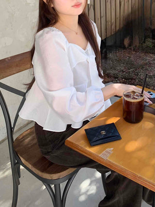 Delicate Fit See-through Cardigan Style Bolero Blouse