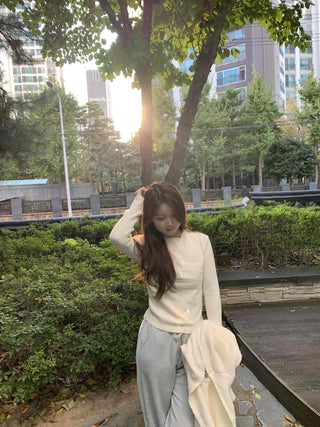 Soft Daily Slim Round Neck Ribbed Knit