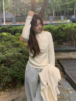 Soft Daily Slim Round Neck Ribbed Knit