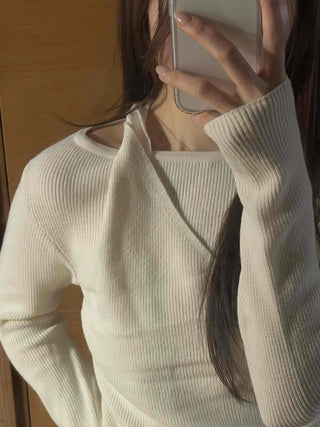 Soft Daily Slim Round Neck Ribbed Knit