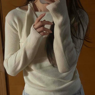 Soft Daily Slim Round Neck Ribbed Knit