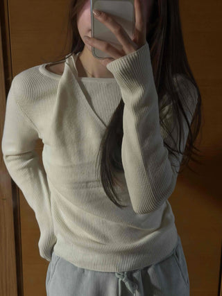 Soft Daily Slim Round Neck Ribbed Knit
