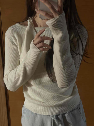 Soft Daily Slim Round Neck Ribbed Knit