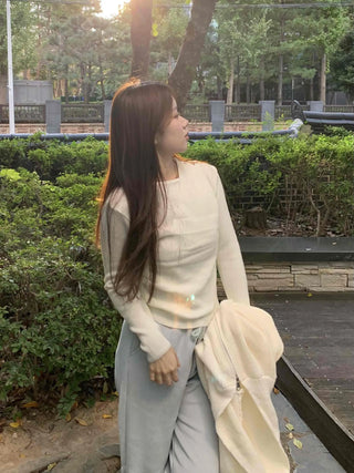 Soft Daily Slim Round Neck Ribbed Knit