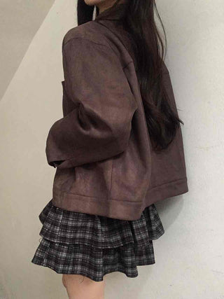 Vintage Suede Quilted Boxy Oversized Jacket