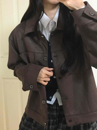Vintage Suede Quilted Boxy Oversized Jacket