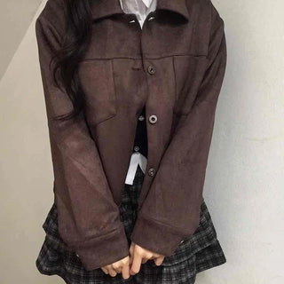 Vintage Suede Quilted Boxy Oversized Jacket