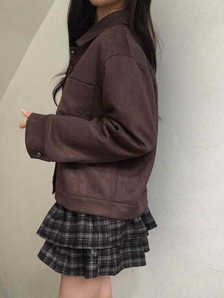 Vintage Suede Quilted Boxy Oversized Jacket