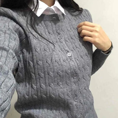 Preppy Cable Slim Cardigan