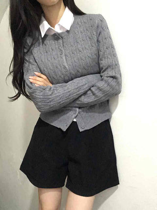 Preppy Cable Slim Cardigan