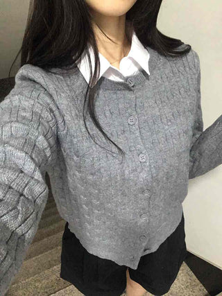 Preppy Cable Slim Cardigan