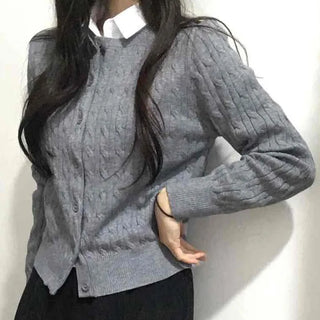 Preppy Cable Slim Cardigan